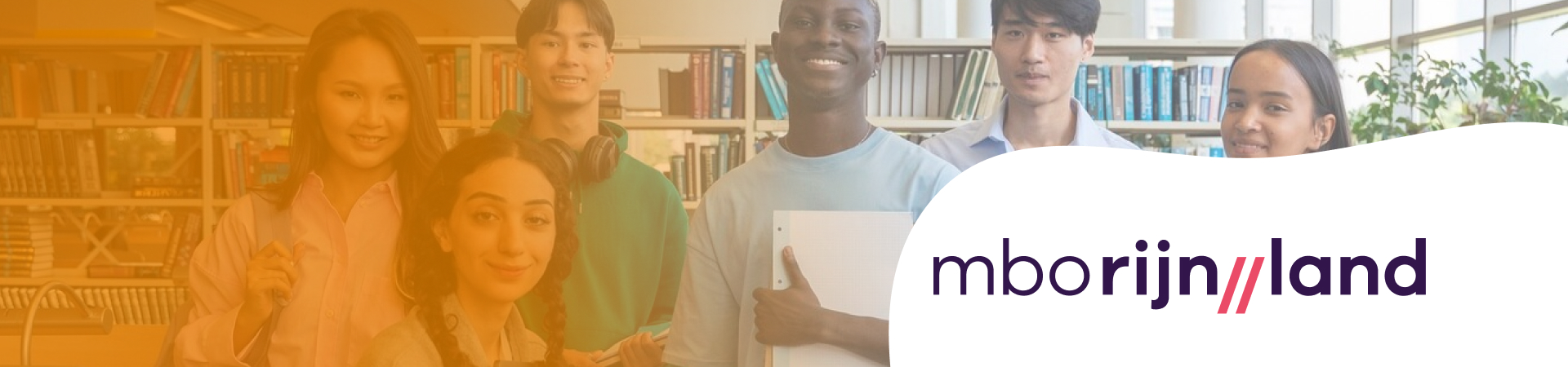 header mbo rijnland students divers multi cultureel lachend